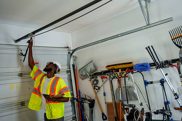Professional Garage Door Panel Replacement technician working in Morris County County, KS